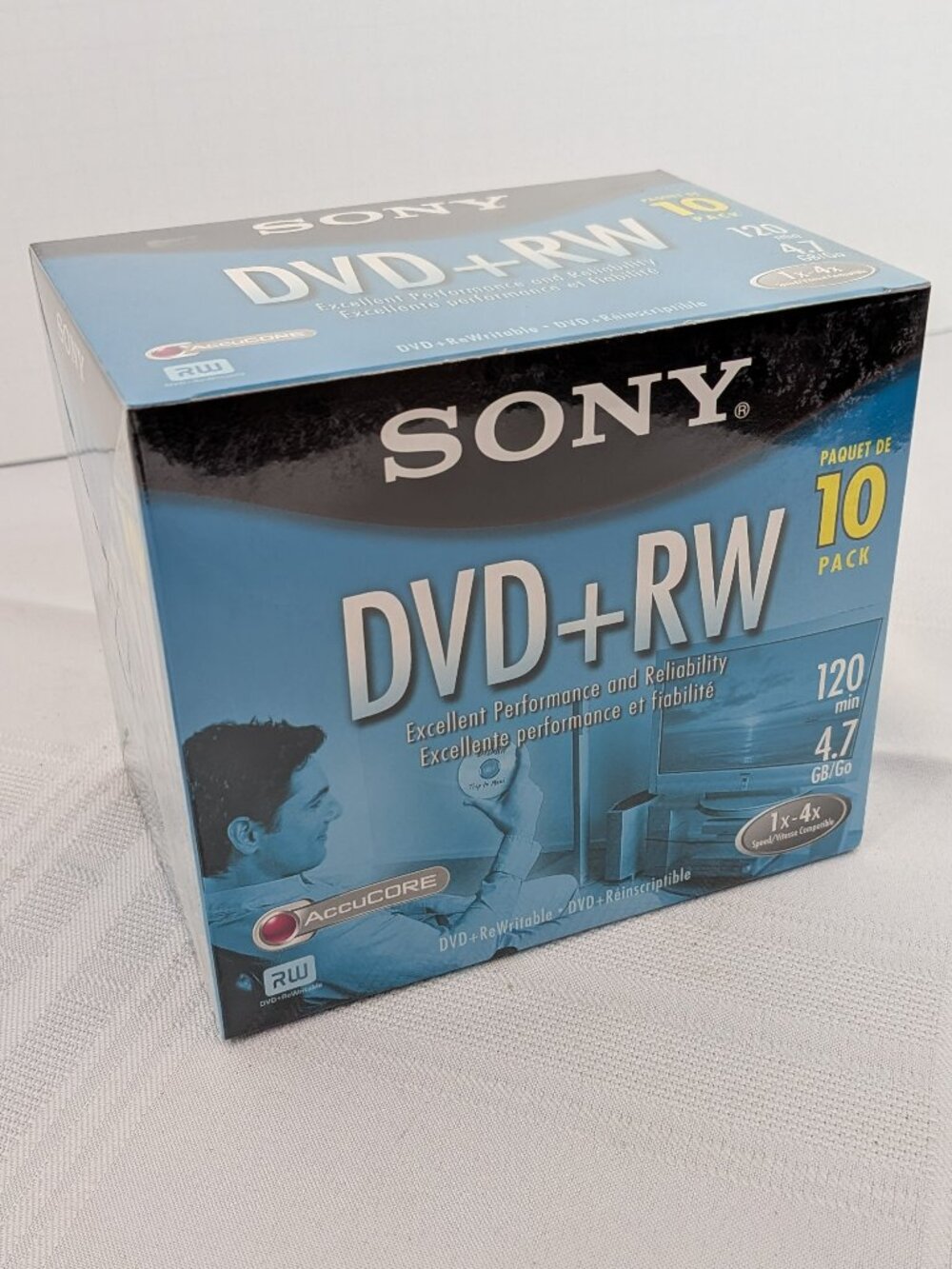 Sony 10 Pack DVD+RW Blank Rewritable 4.7 GB 120 Minute Disks New In Sealed Box